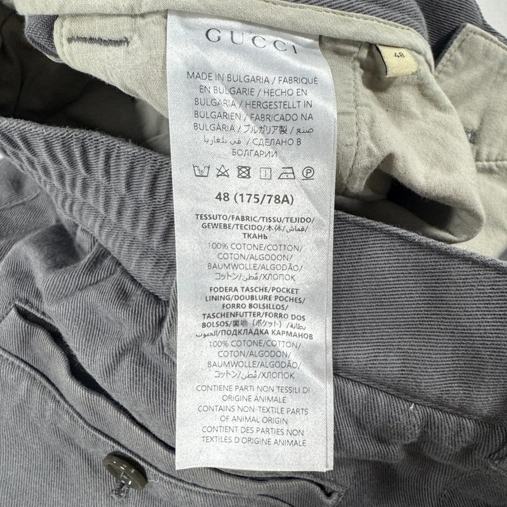 Gucci Uniform Staff Pants Not For Sale Made in Bulgaria Gray Men's 48 IT 32 US